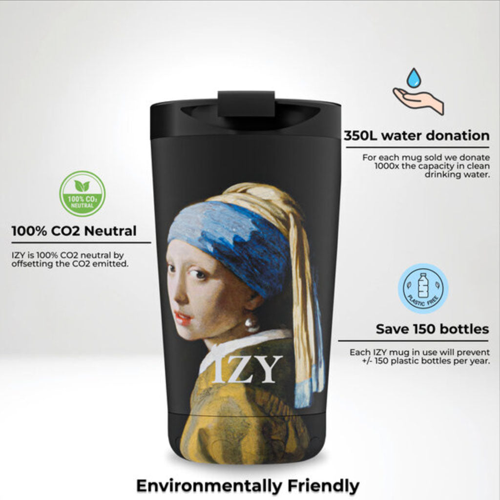 Shop Now! Holland's Mauritshuis Souvenir Gift Sets! 'Girl wit a Pearl Earring', IZY Thermo Mug, Luxury Gift Set, Vermeer