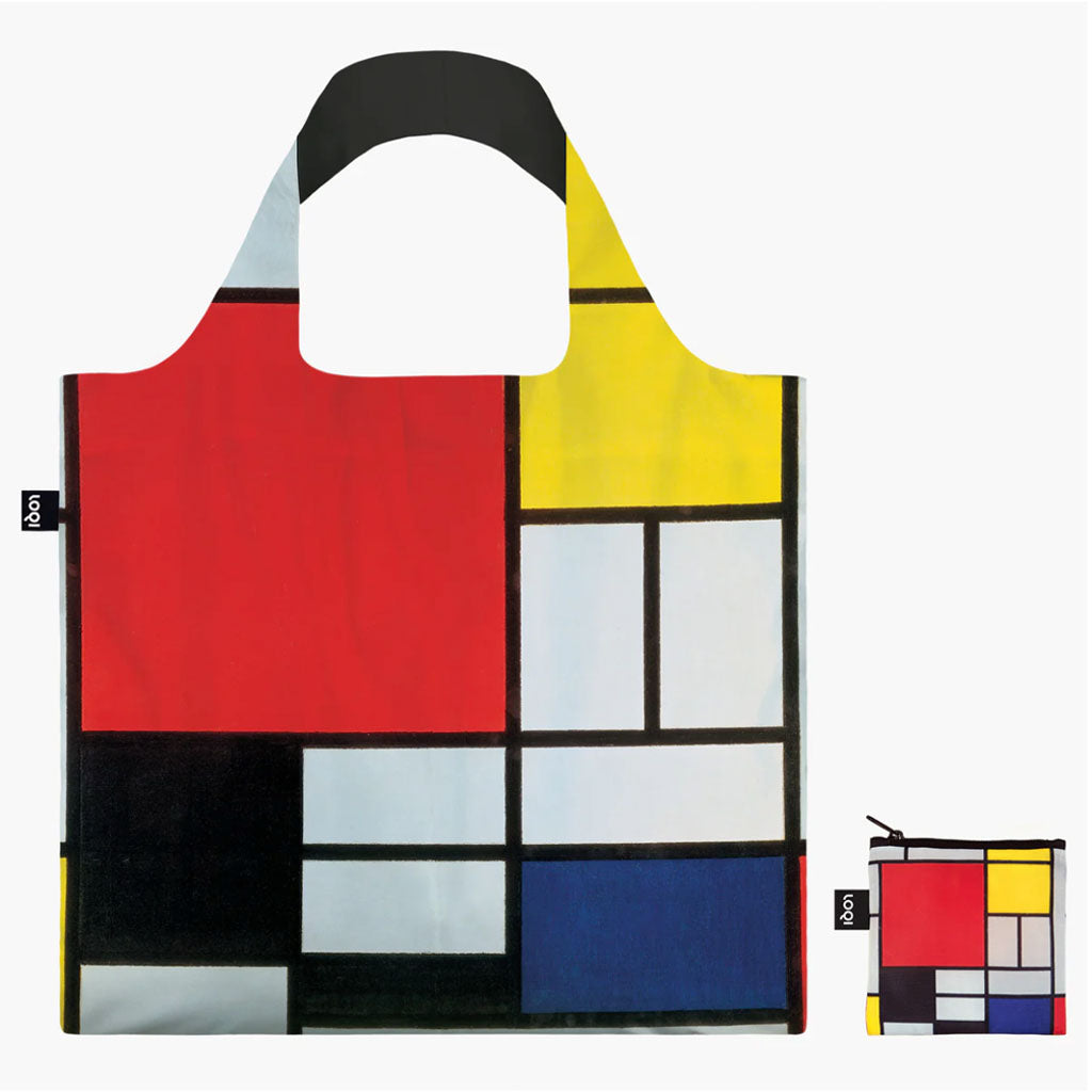 Mondrian's, Yellow, Blue and Red, foldable shopping bag