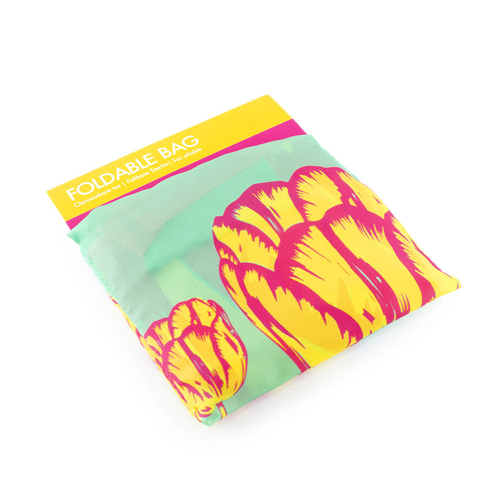 Pop Art, Yellow Tulips, foldable shopping bag
