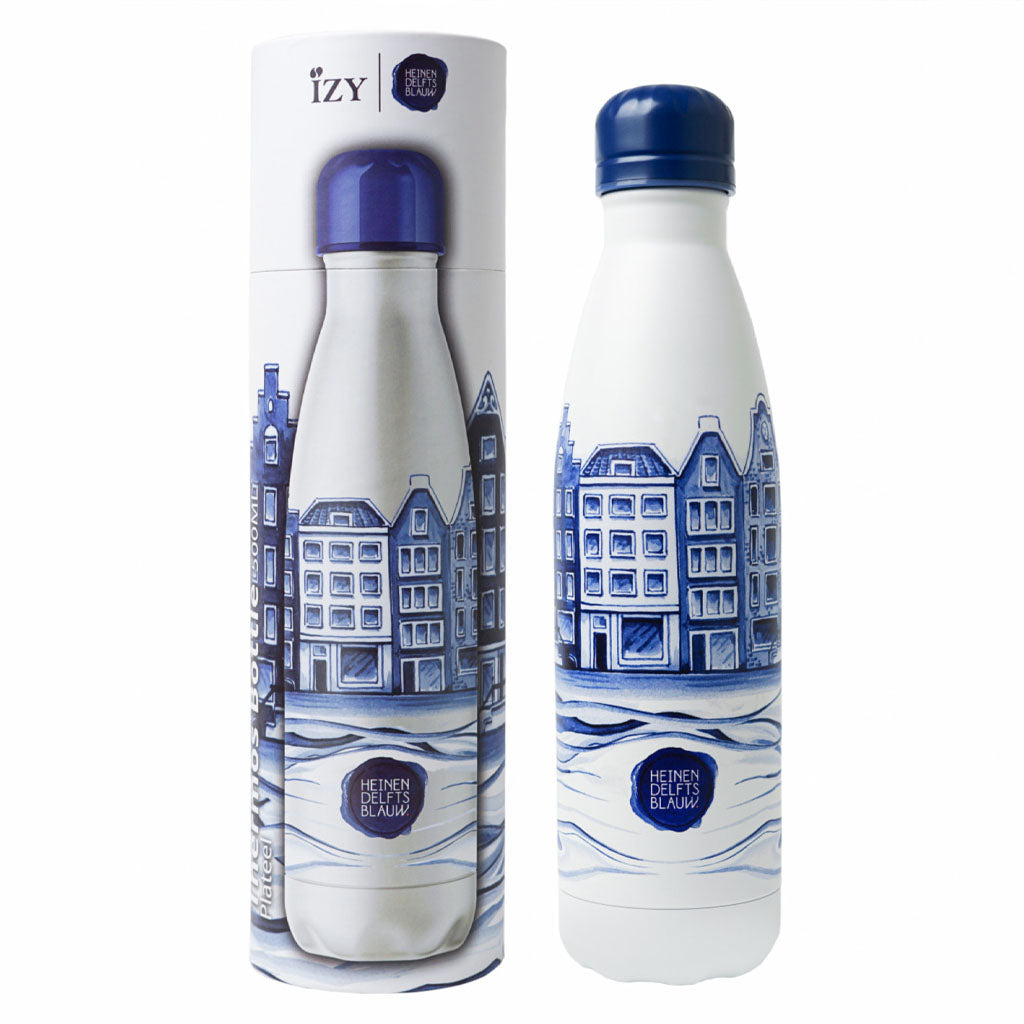 Delft Blue Canal Houses Thermos Bottle Gift Set + Free Gift!