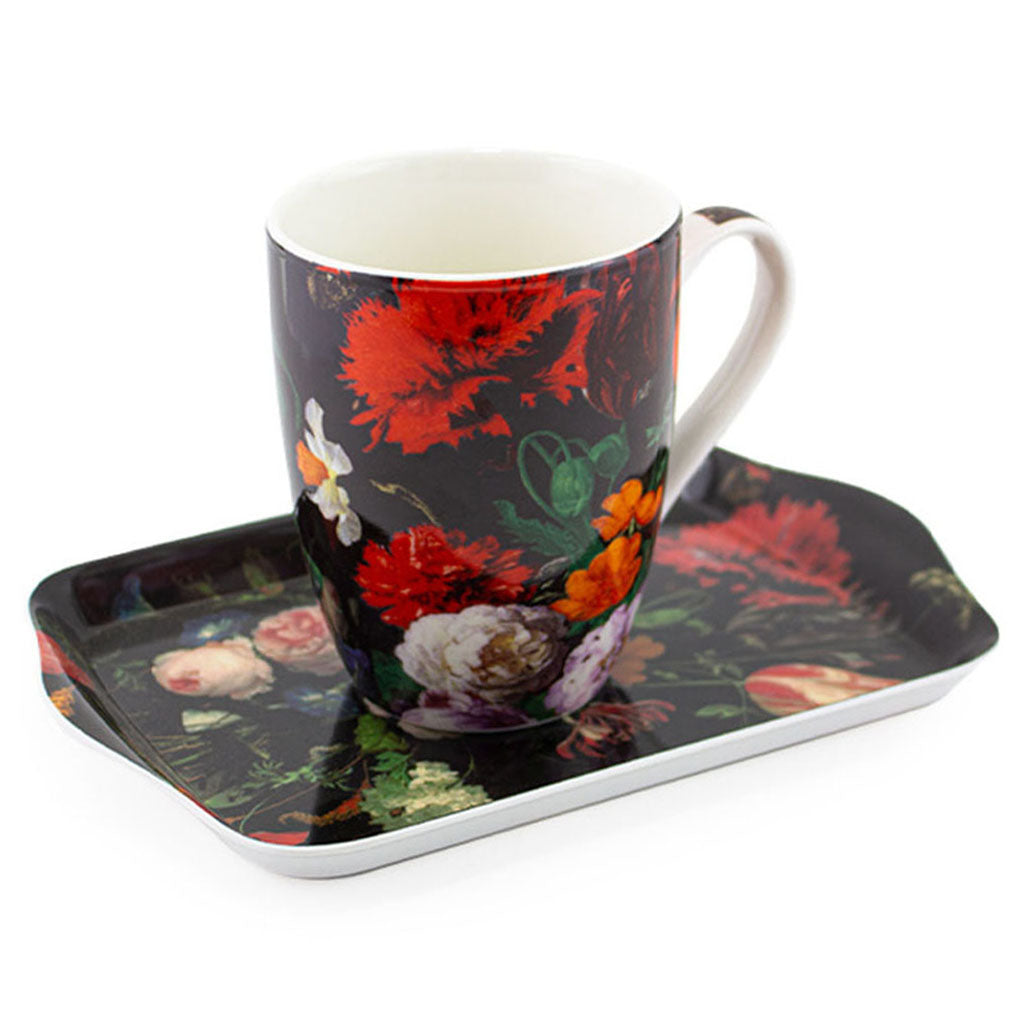 "Experience Timeless Beauty: Shop Now online for De Heem's Still life flowers Mug and Tray Sets. A beautiful memory Gift from the Rijksmuseum Amsterdam. Perfect for Loved Ones, friends or yourself. Experience the artistic charm of Dutch museum-inspired gifts from the old masters. Enjoy Worldwide Shipping!"Enjoy Worldwide Shipping!"