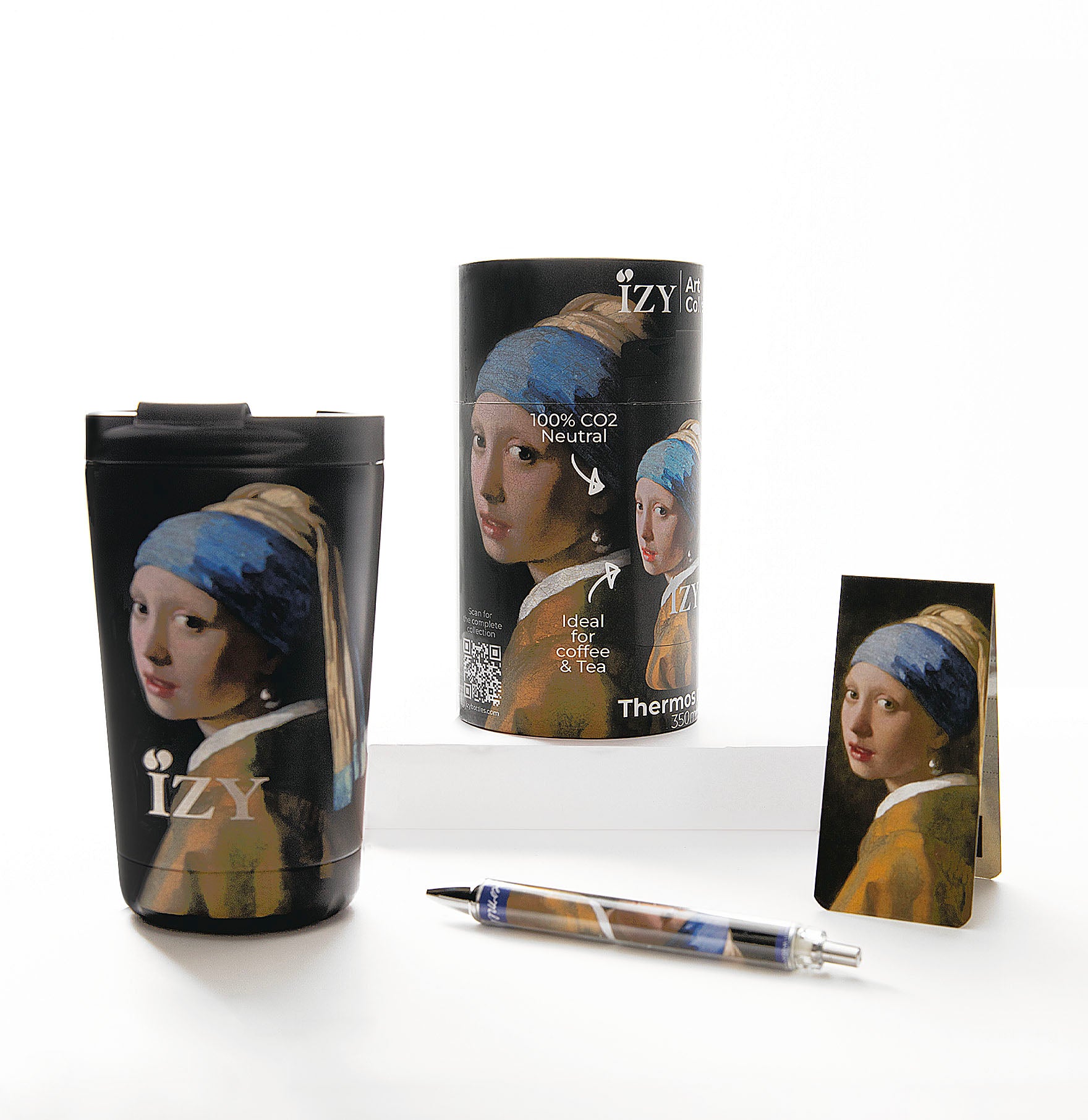 Shop Now Holland's Museum Souvenir Gift Sets! Vermeer's 'Girl with a Pearl Earring' Quality IZY Thermo Mug  Museum Gift Set  + Free Gift!