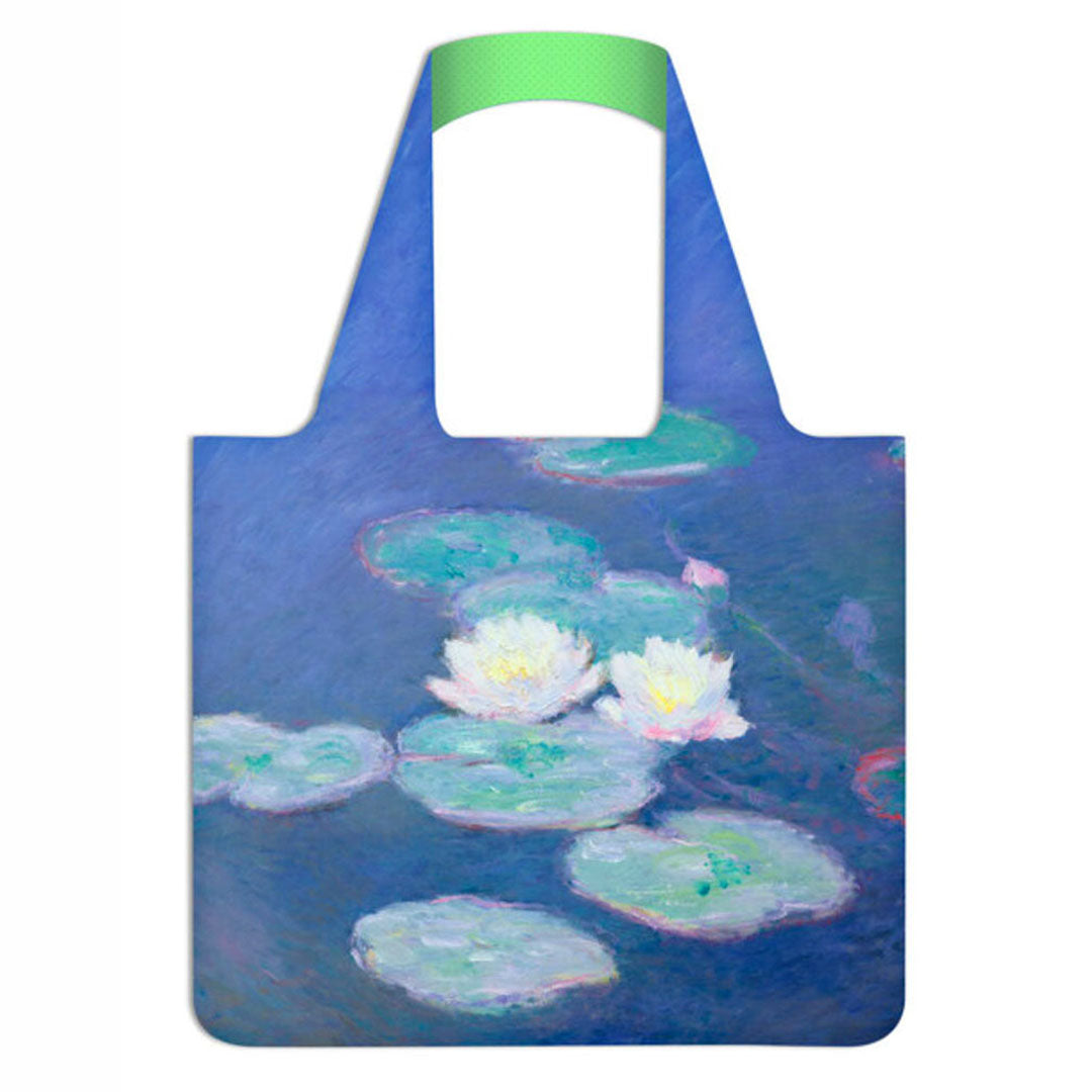 Monet, Waterlilies by evening light , foldable shopping bag