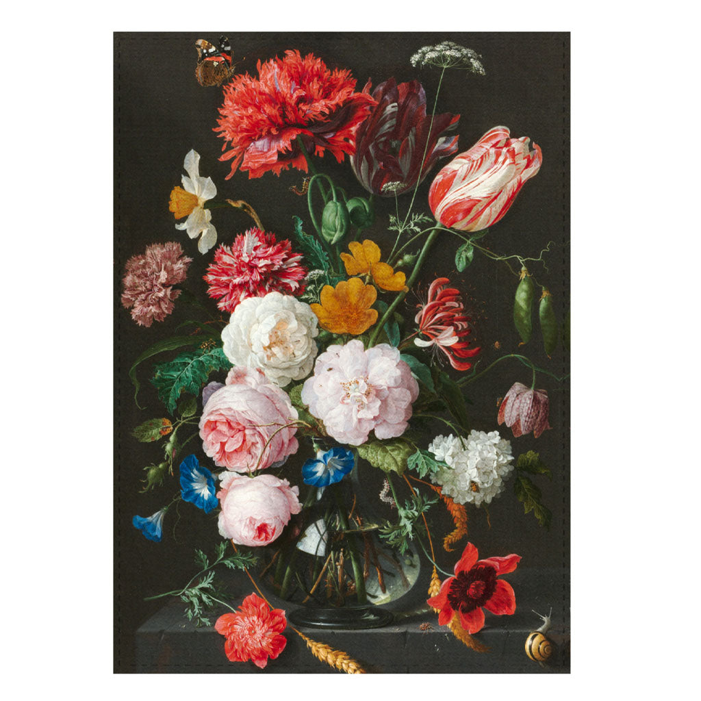 Rijksmuseum Collection, Beautiful Tea Towel , Still Life Flowers, Gift Set DE HEEM