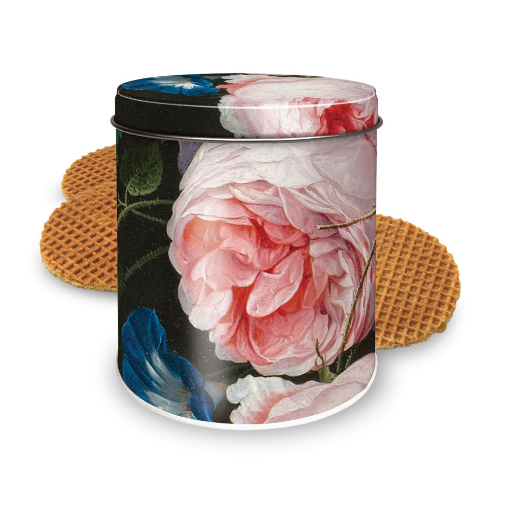 Rijksmuseum Collection, Storage Tin with Syrup Waffles, Still Life Flowers, Gift Set DE HEEM