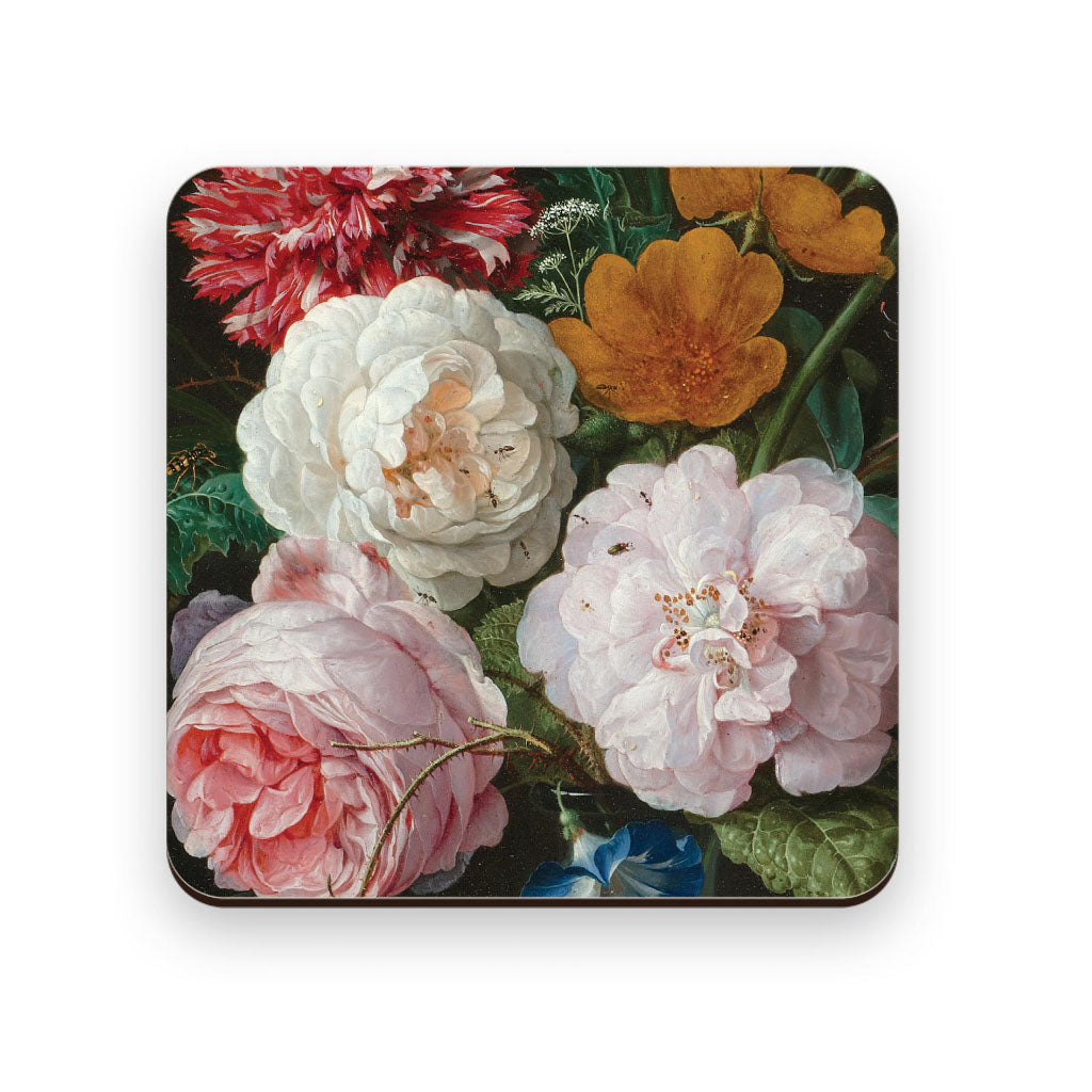Rijksmuseum Collection, Beautiful Coaster,  Still Life Flowers, Gift Set DE HEEM