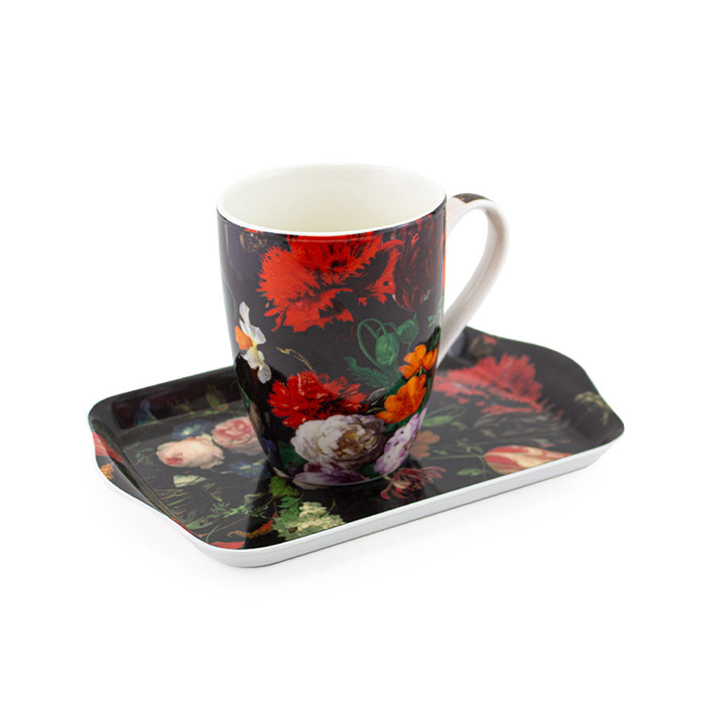 Rijksmuseum Collection, Luxury Mug & Tray , Still Life Flowers, Gift Set DE HEEM
