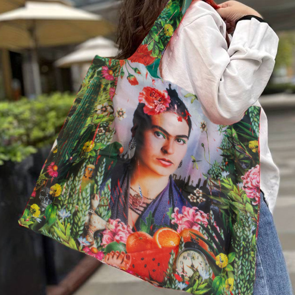 Frida Kahlo, foldable shopping bag