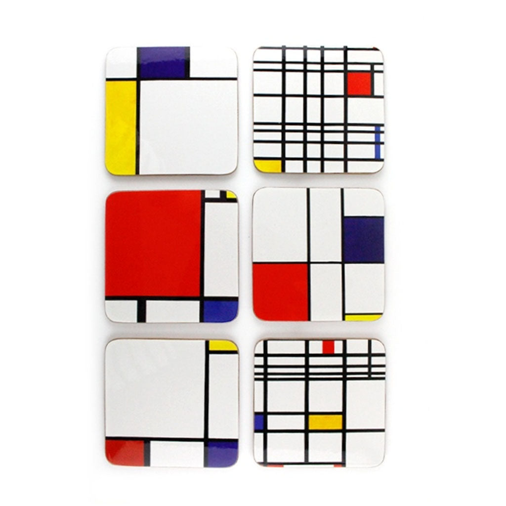 Shop Now! From Holland Mondrian Museum, Set of 6 Coasters,, Luxury Souvenirs Gift Set!