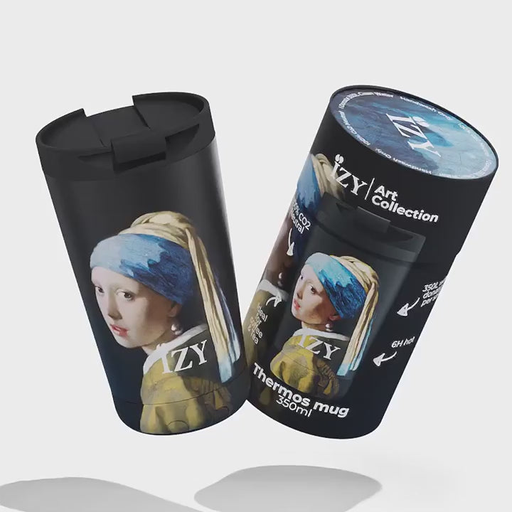 Shop Now Holland's Museum Souvenir Gift Sets! Vermeer's 'Girl with a Pearl Earring' Quality IZY Thermo Mug  Museum Gift Set  + Free Gift!