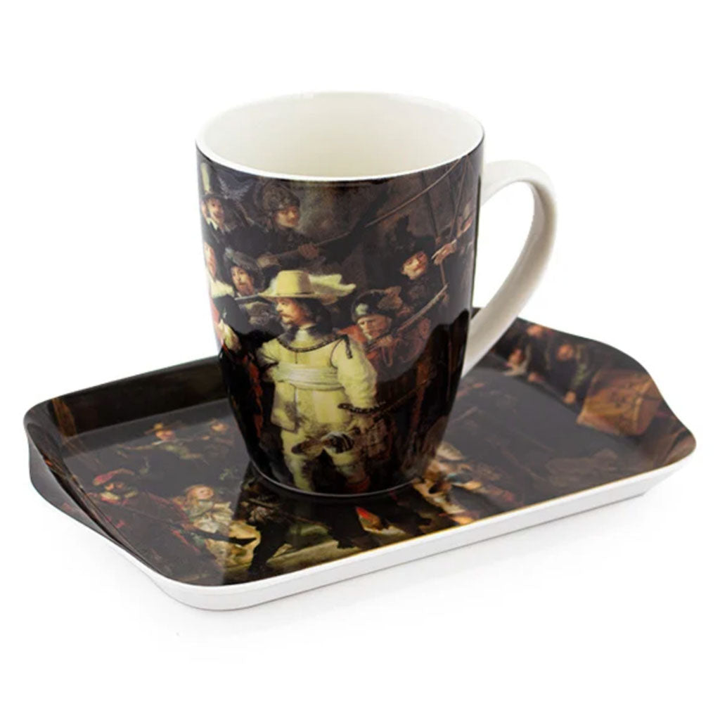 Shop online exclusive gifts from Rembrandt's "The Night Watch" at Amsterdam Rijksmuseum. Mug & Tray set!