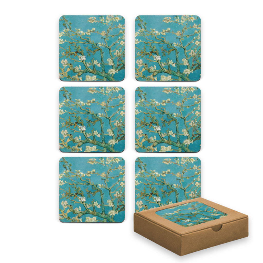Shop Now! Holland's Van Gogh Museum Souvenirs, Set off 6 Coasters, Luxury 'Almond Blossom' Gift Set!