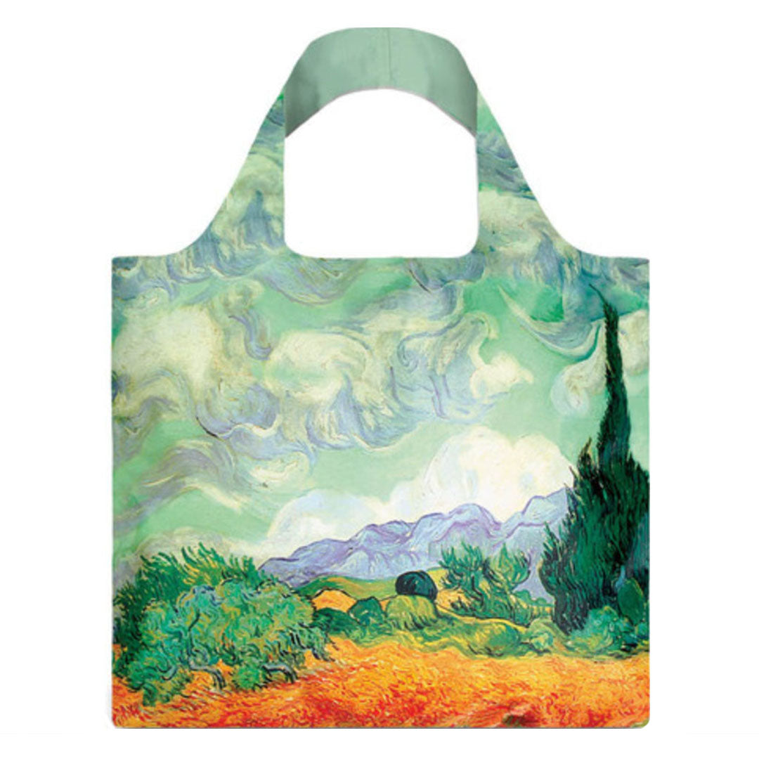 Copy of Van Gogh's, Wheatfield with cypresses, foldable shopping bag