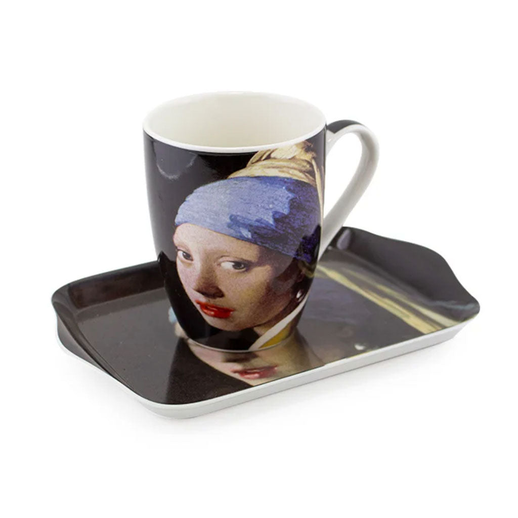 Shop Now! Holland's Mauritshuis Souvenir Gift Sets! 'Girl wit a Pearl Earring', Mug & Tray, Luxury Gift Set, Vermeer