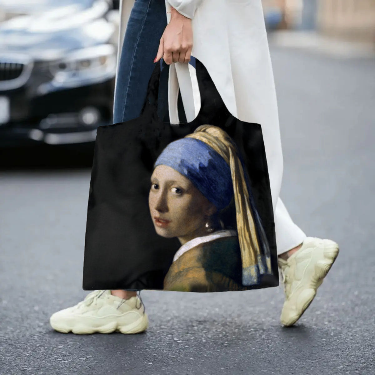 Vermeer, Girl with a Pearl Earring, foldable shopping bag